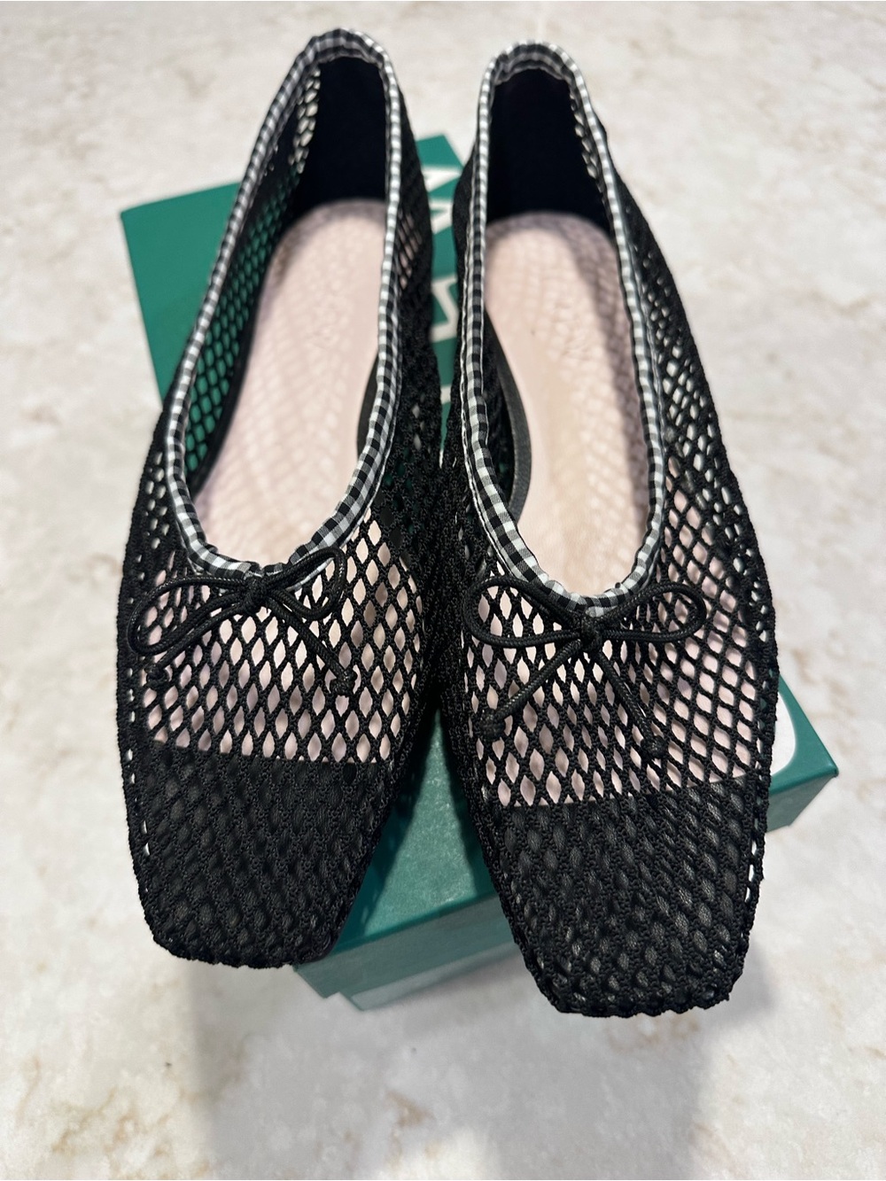 J Crew Black mesh flats